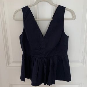 J. Crew Navy Peplum Top